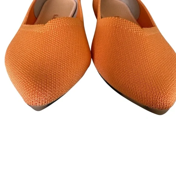 Rothy’s The Point Tangerine Washable Comfort Flat Size 10.5 - Picture 7 of 13
